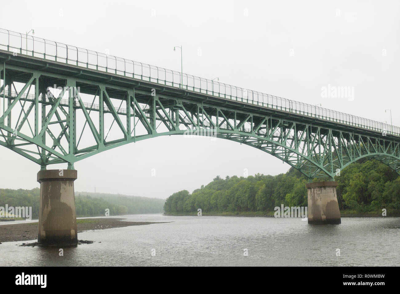 Memorial Bridge sur la rivière Kennebec Augusta Maine Banque D'Images