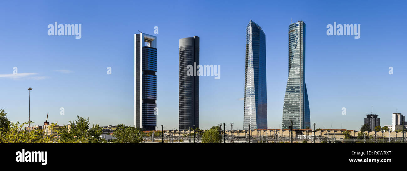 Cuatro Torres Business Area, Madrid, Espagne Banque D'Images