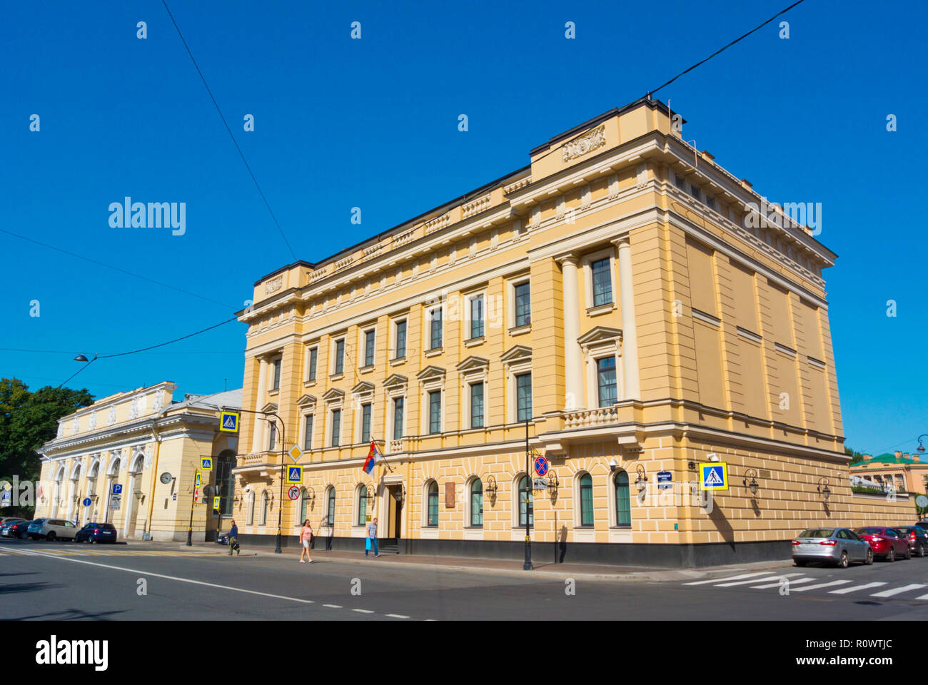 TheHouse du corps des officiers de Sa Majesté Impériale, le convoi de Carré Manezhnaya Ploshchad, Saint Petersburg, Russie Banque D'Images