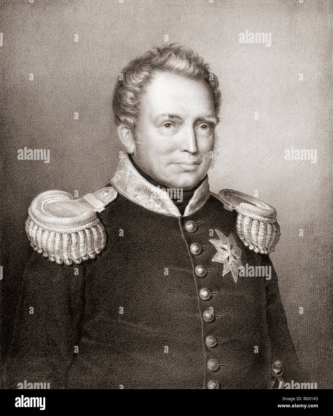 Le roi Guillaume Ier des Pays-Bas, 1772-1843. Après la peinture de Jan Baptist Van der Hulst. Banque D'Images