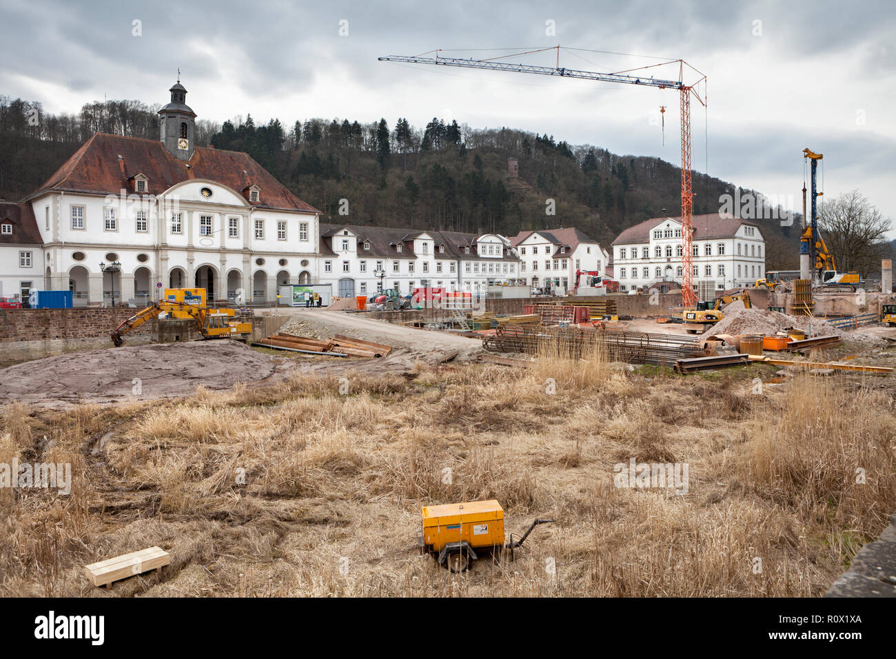 Bad Karlshafen, site de construction en 2018, la vallée de la Weser, Weser Uplands, Thuringe, Hesse, Germany, Europe Banque D'Images