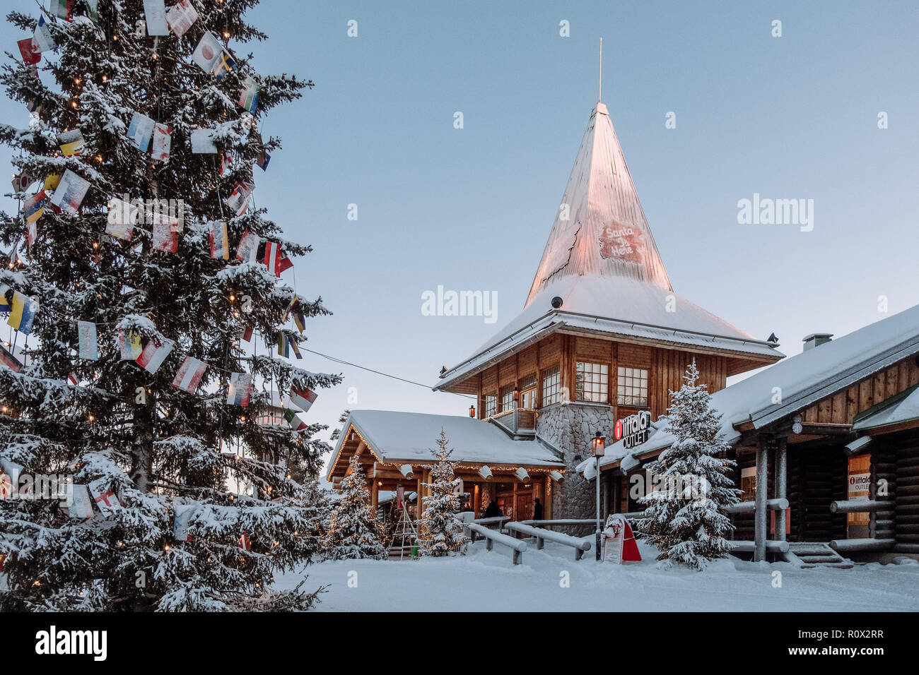 Village du Père Noël à Rovaniemi. La Finlande Banque D'Images