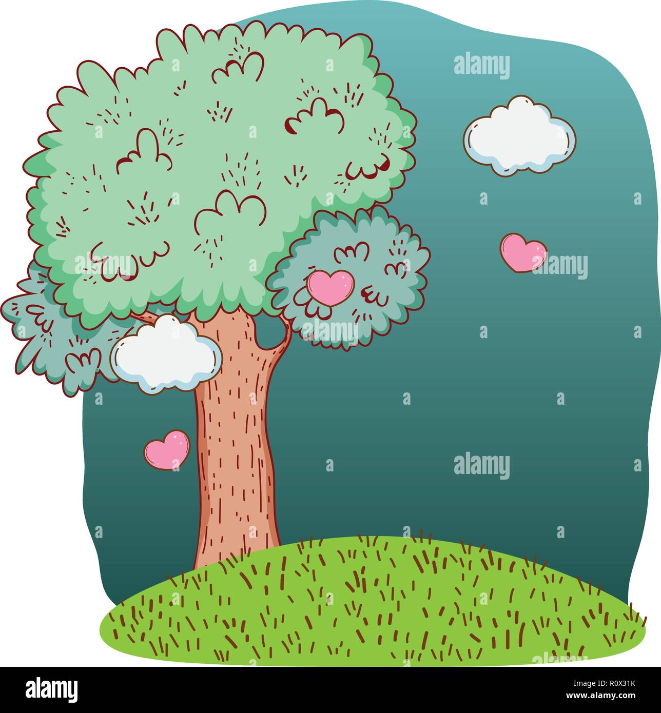 Cute arbre nature Illustration de Vecteur