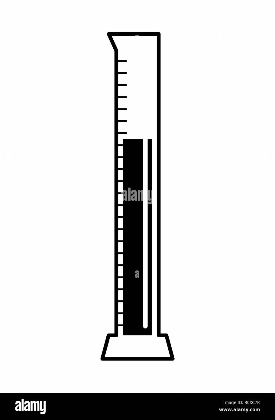 Illustration noir et blanc d'un flacon de laboratoire Illustration de Vecteur