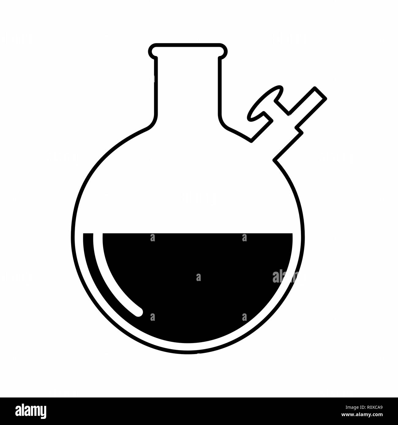 Illustration noir et blanc d'un flacon de laboratoire Illustration de Vecteur