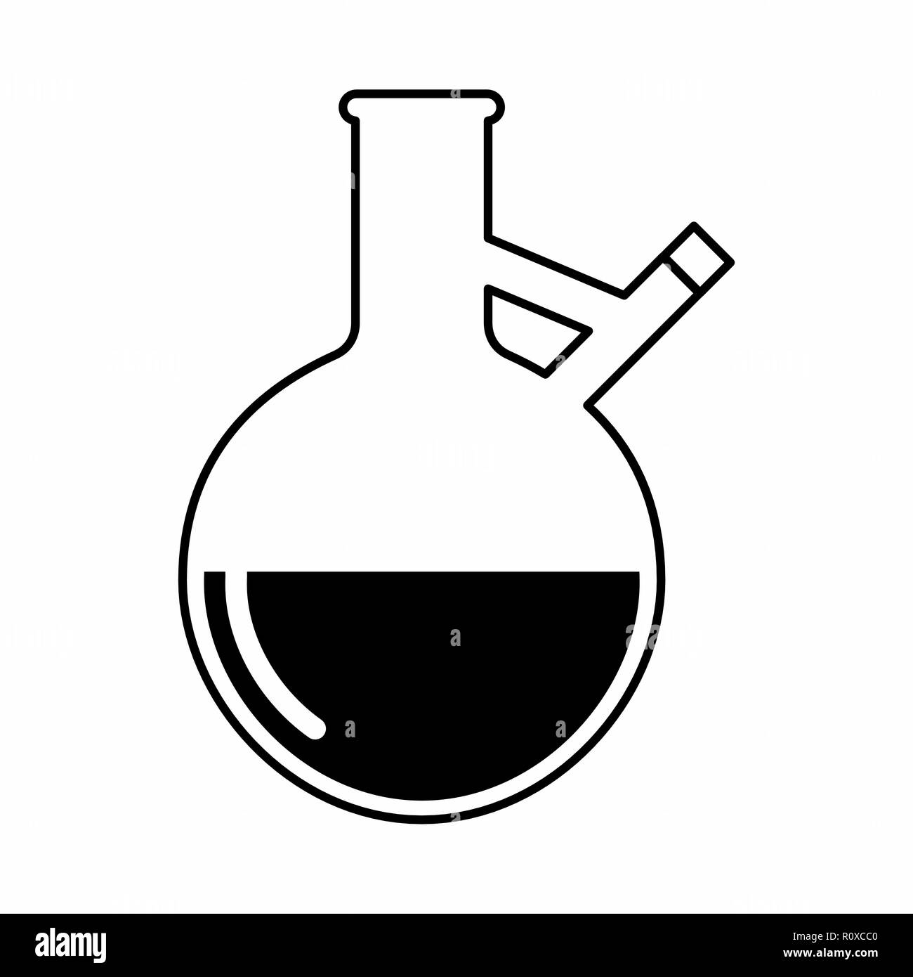 Illustration noir et blanc d'un flacon de laboratoire Illustration de Vecteur