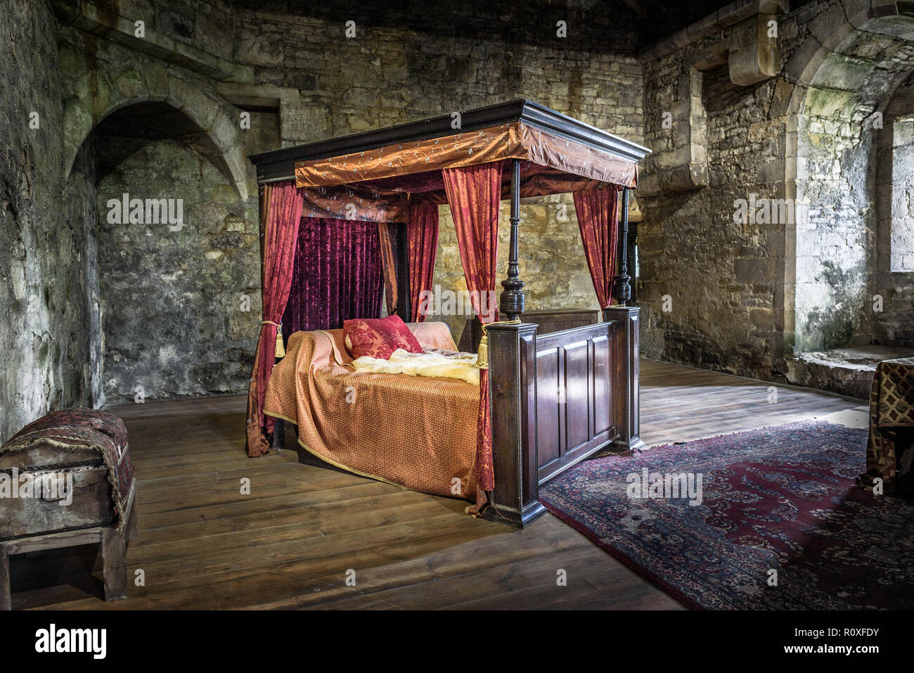 Seigneur Scropes coucher à Bolton Castle, Yorkshire, Angleterre,  Royaume-Uni Photo Stock - Alamy