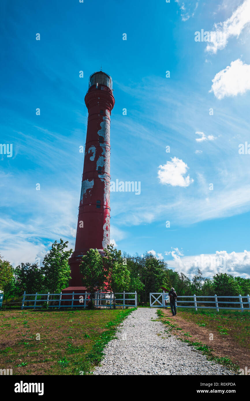 Le phare de Pakri le nord de l'Estonie. Banque D'Images