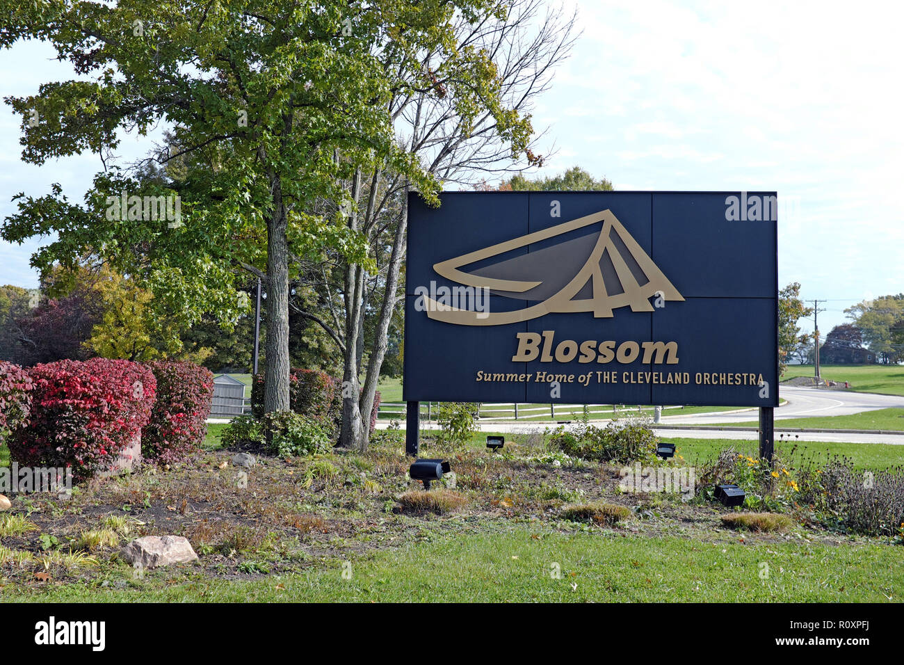 Blossom Music Center, un concert d'été de musique de plein air amphitheare,est situé à Cuyahoga Falls, Ohio, USA dans le parc national de Cuyahoga Valley. Banque D'Images