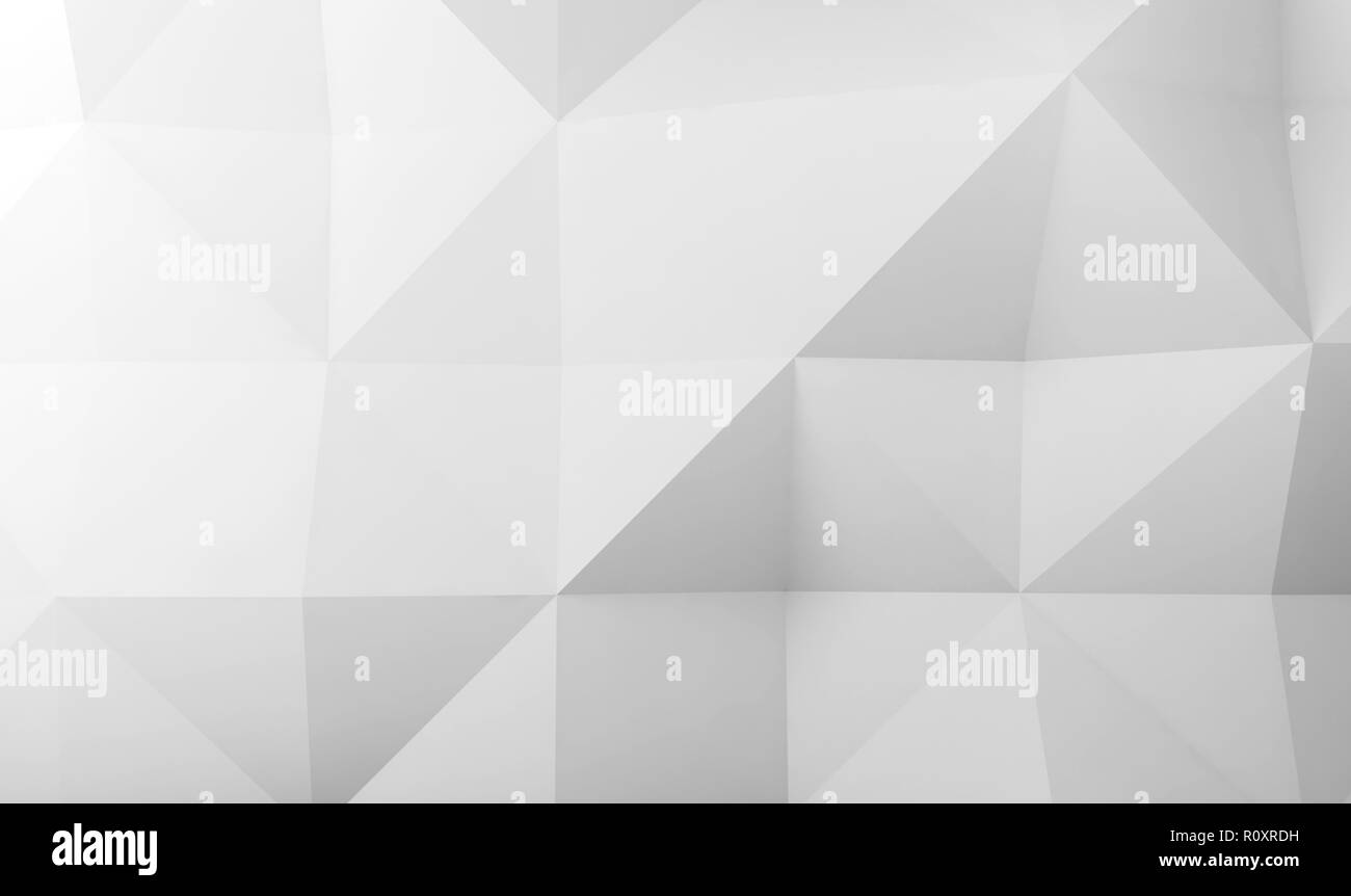 Abstract pattern poly bas numérique blanc, texture de fond, 3d illustration Banque D'Images
