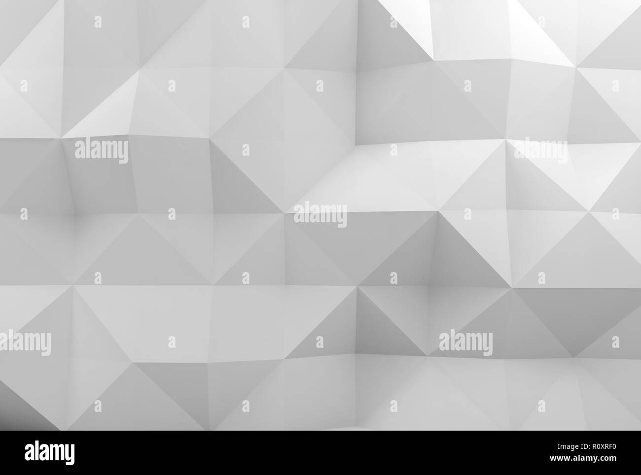 Abstract digital blanc motif polygonal, mosaic wall background texture, rendu 3d illustration Banque D'Images