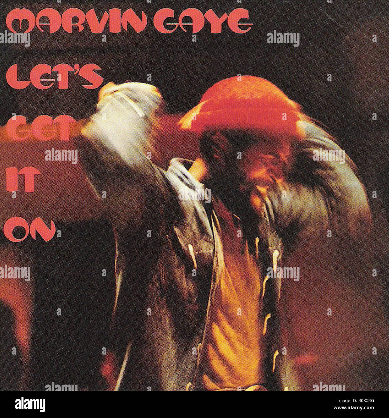 LET'S GET IN ON - Marvin Gaye - album vinyle vintage Banque D'Images