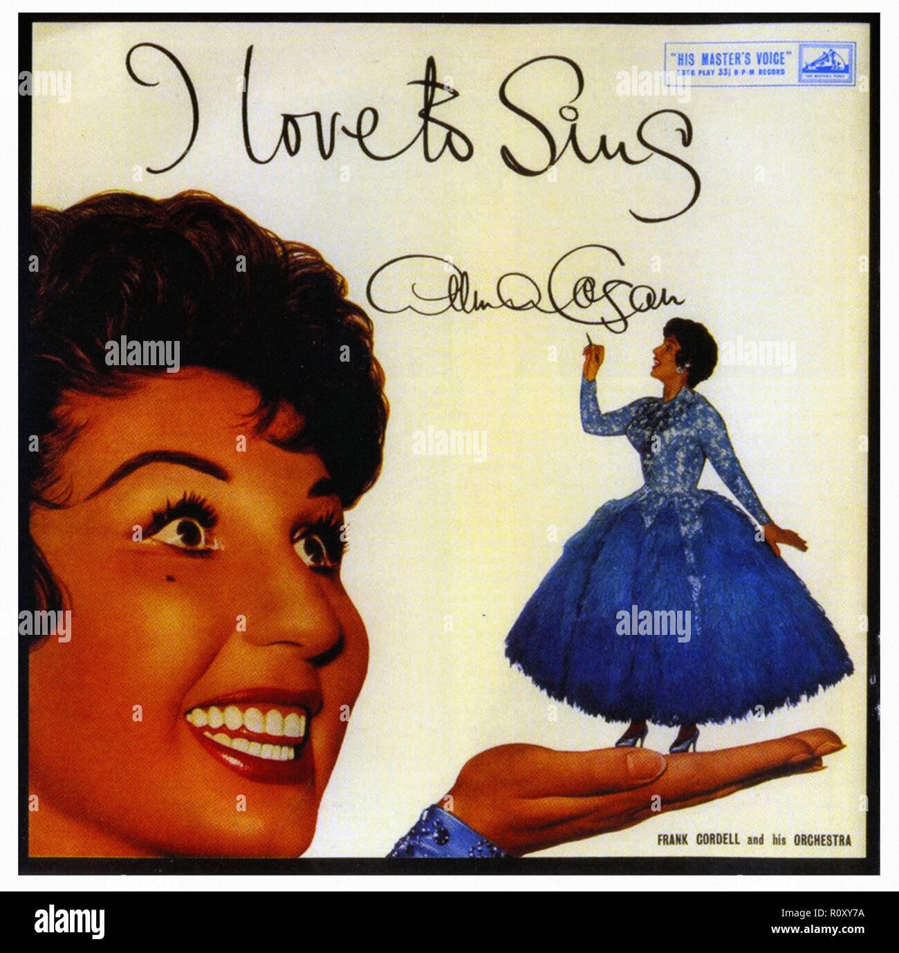 J'aime beaucoup chanter, 1958, Alma Cogan - album vinyle vintage Banque D'Images