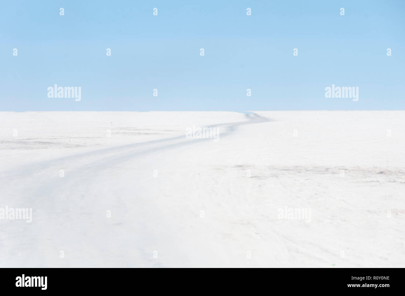 Traces de roues à lamelles plates, Uyuni, Bolivie Banque D'Images