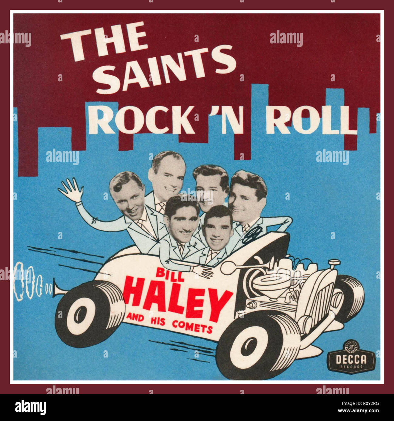 1950 Bill Hayley EP vinyle 7 pouces 'Les Saints Rock 'n' Roll' notice couvrir avec des chansons R-O-C-K, on se voit plus tard, Alligator Les Saints Rock 'n' Roll , le garçon Papier Decca Records Banque D'Images