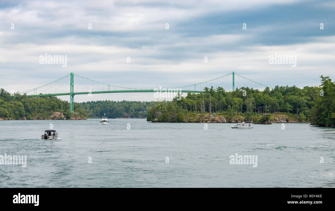 Pont entre les USA et le Canada, Thousand Islands Banque D'Images