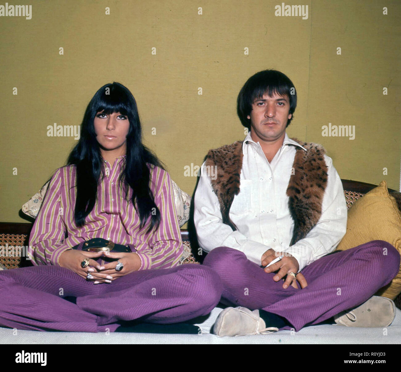 SONNY AND CHER chanteurs pop américain en 1966. Photo : Tony Gale Banque D'Images