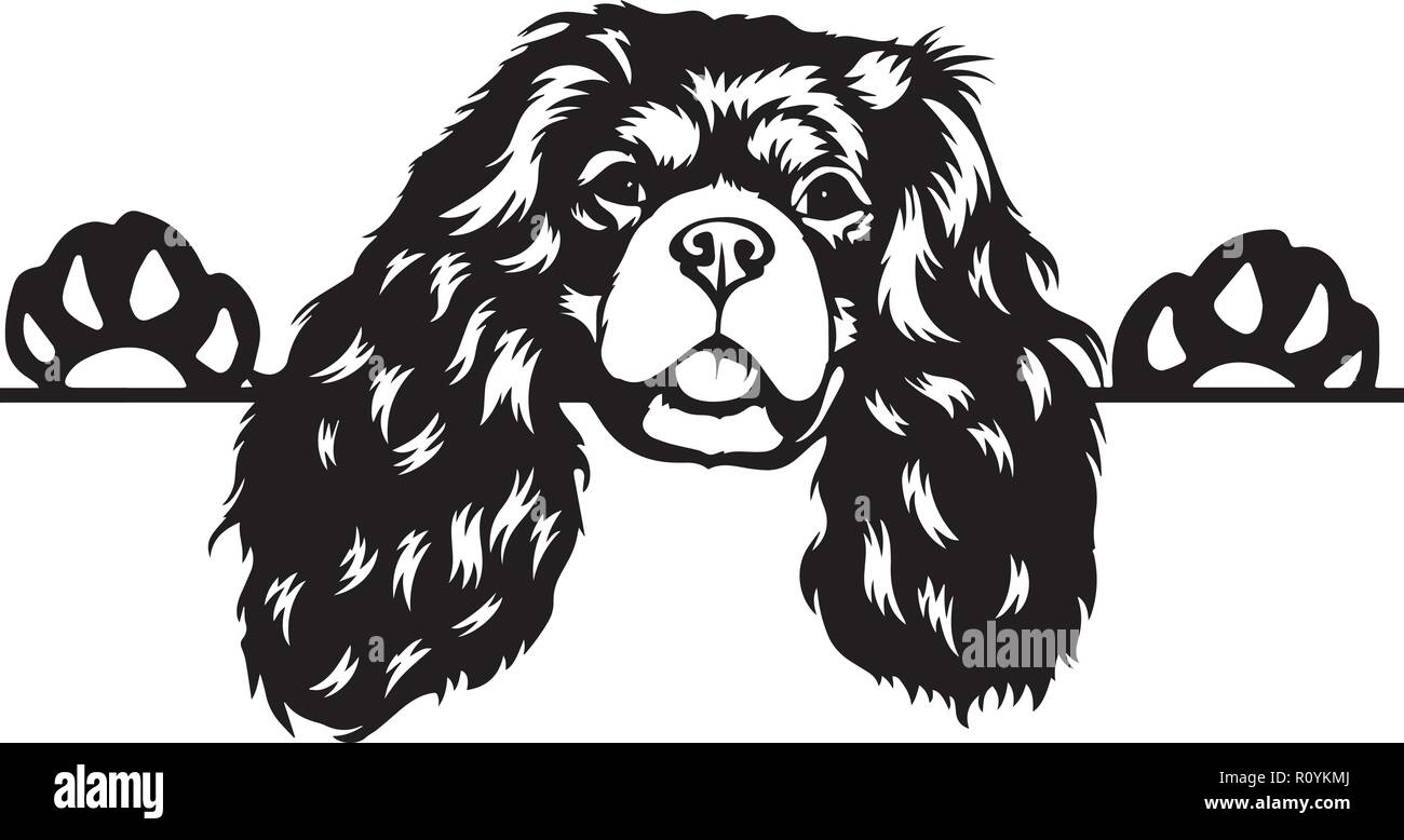 Un Cavalier King Charles Pendentif En Bois Découpé