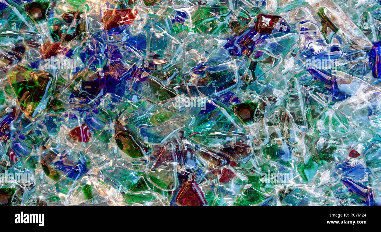Pièces de verre mélangé coloré Banque D'Images