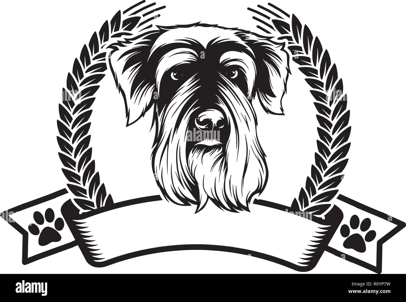 Wheaten Terrier race de chien Pedigree isolés tête Animaux Portrait Smiling Happy face chiot Animal Cartoon Illustration Portrait Art Illustration de Vecteur