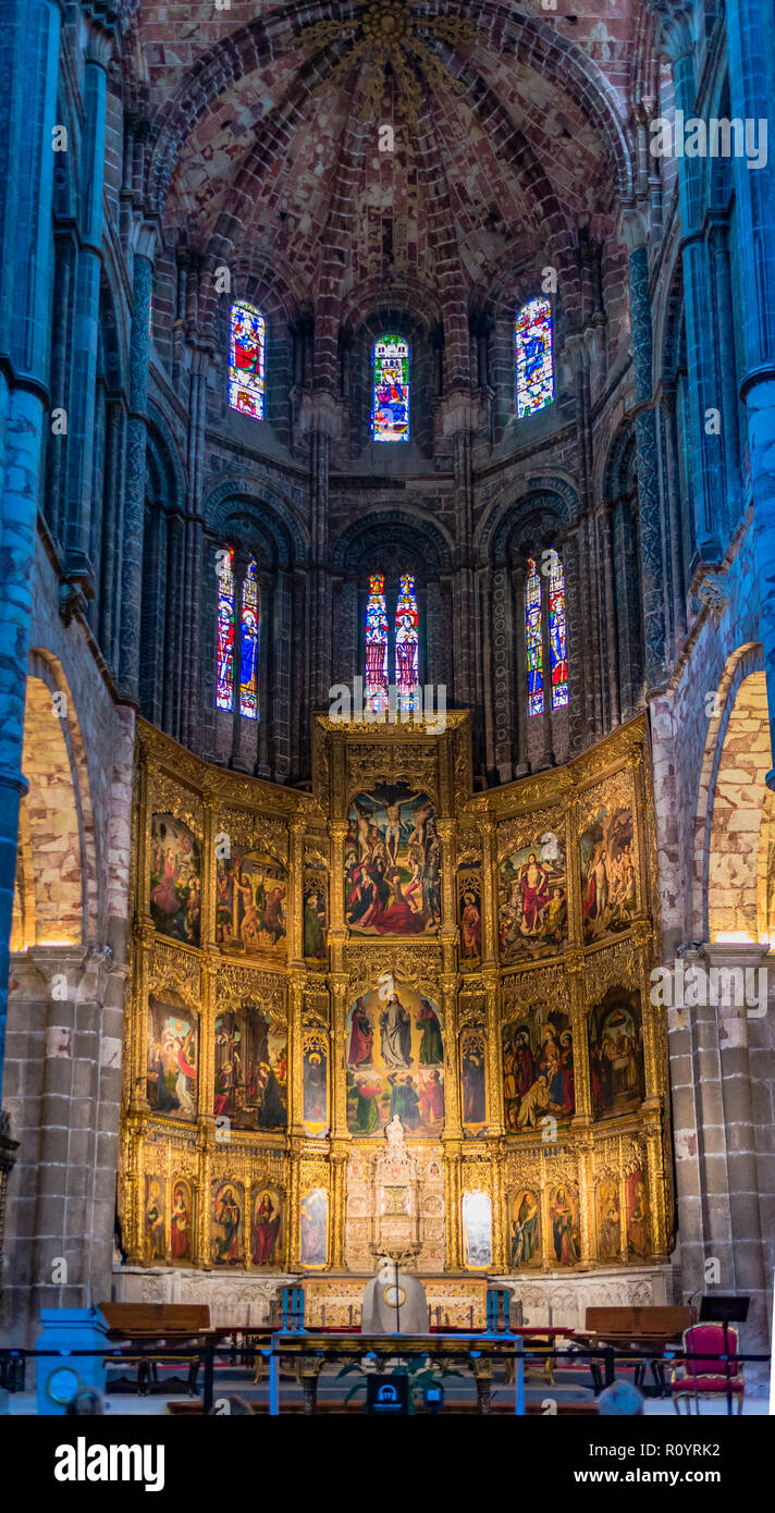 Retable de l'autel principal de la Cathédrale, Avila, Castille et Leon, Espagne, Europe Banque D'Images