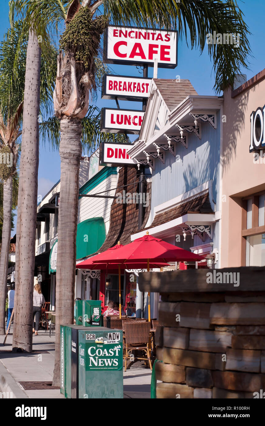 Le café d'Encinitas, à Encinitas, Californie, USA Banque D'Images