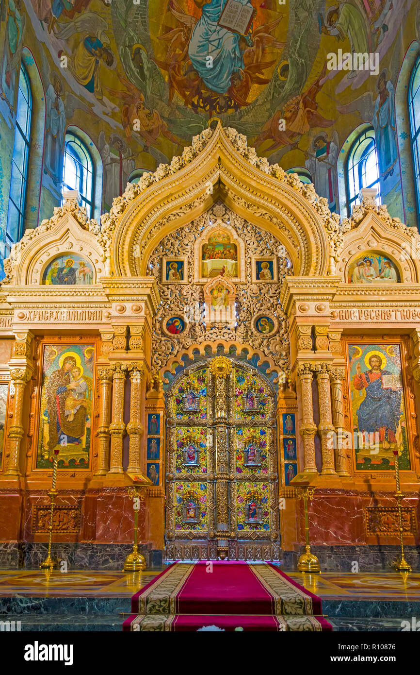 Église du Sang Versé Saint-Pétersbourg Russie St Saint-Pétersbourg, russe Sankt Peterburg, anciennement (1914–24) Petrograd et (1924–91) Leningrad, c Banque D'Images