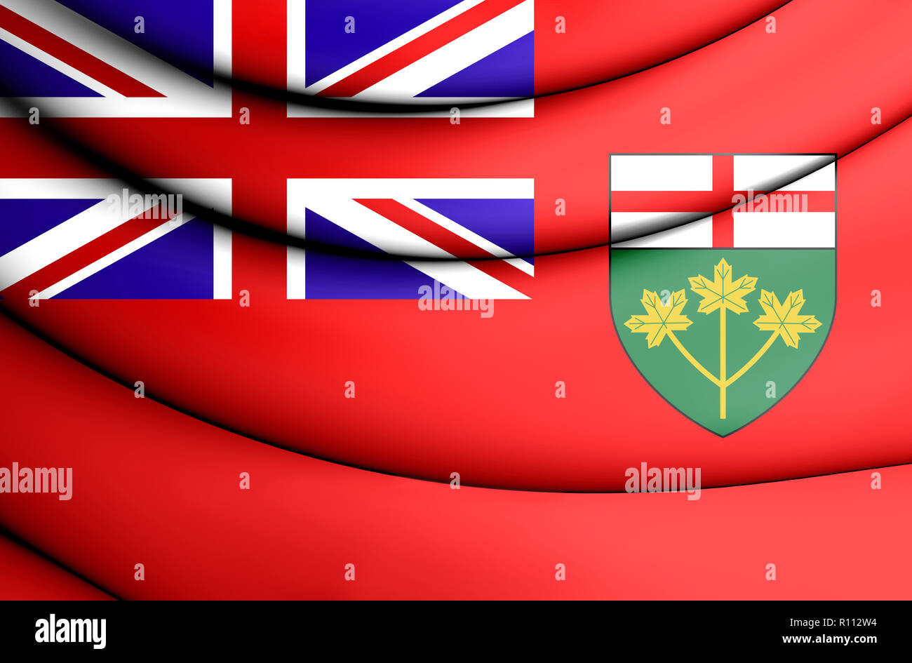 3D'un drapeau de l'Ontario, Canada. 3D Illustration. Banque D'Images