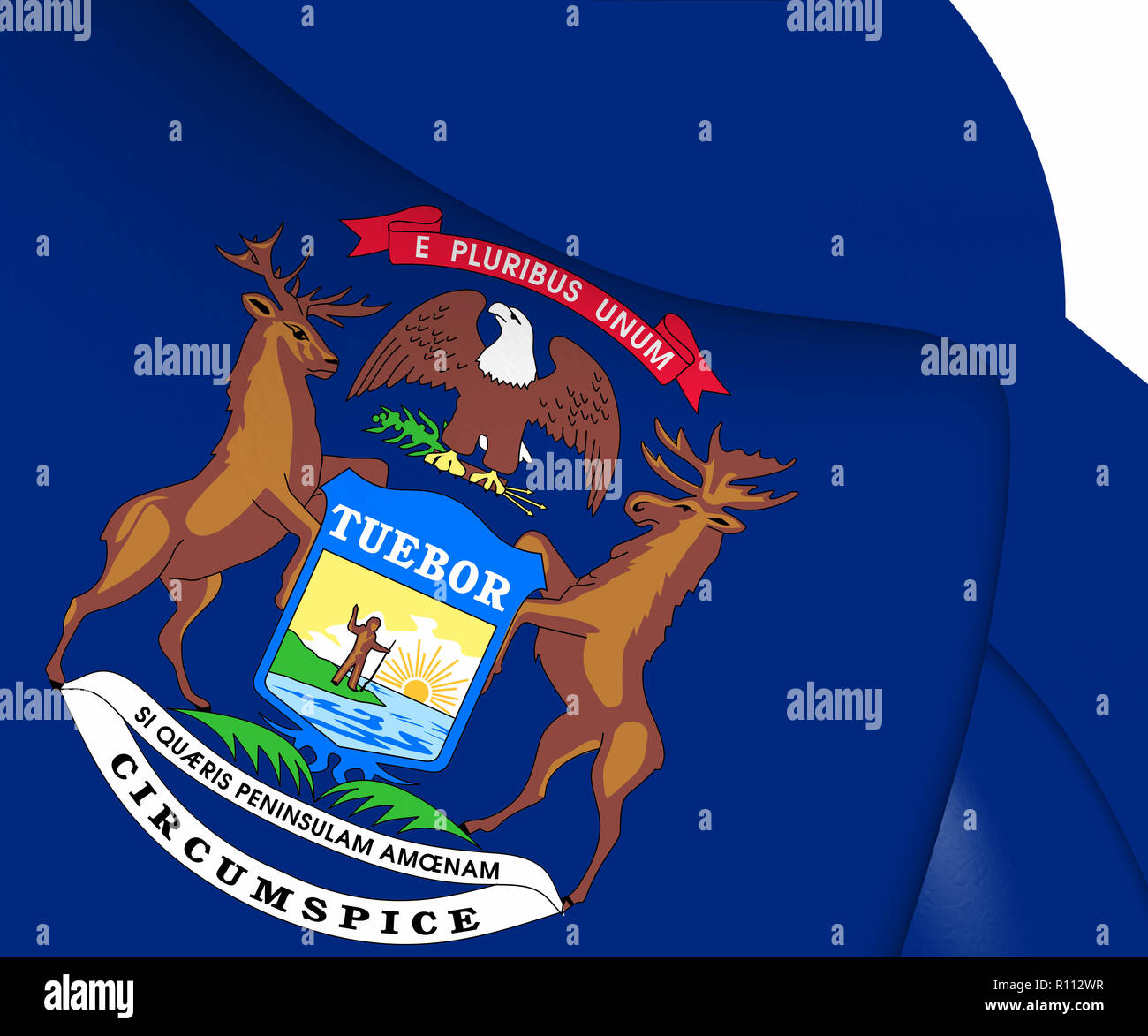 Pavillon 3D du Michigan, USA. 3D Illustration. Banque D'Images