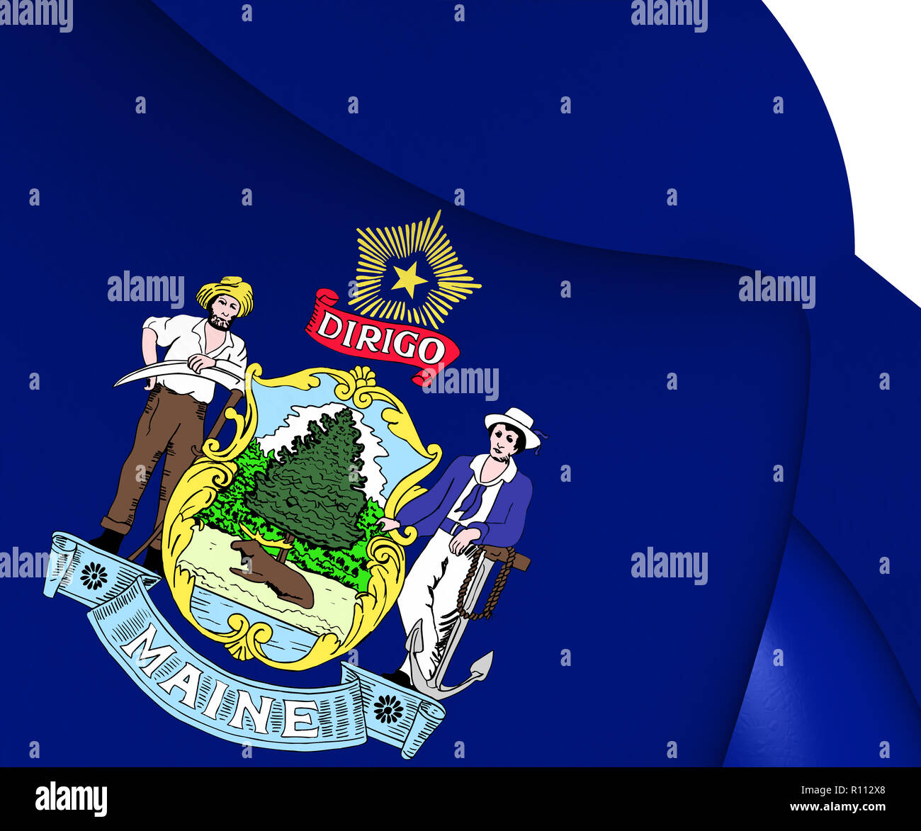 Pavillon 3D du Maine, USA. 3D Illustration. Banque D'Images