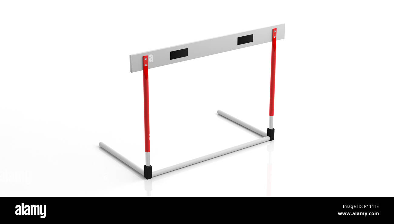 Les obstacles commerciaux concept. Seul obstacle isolé, contre fond blanc, 3d illustration. Banque D'Images