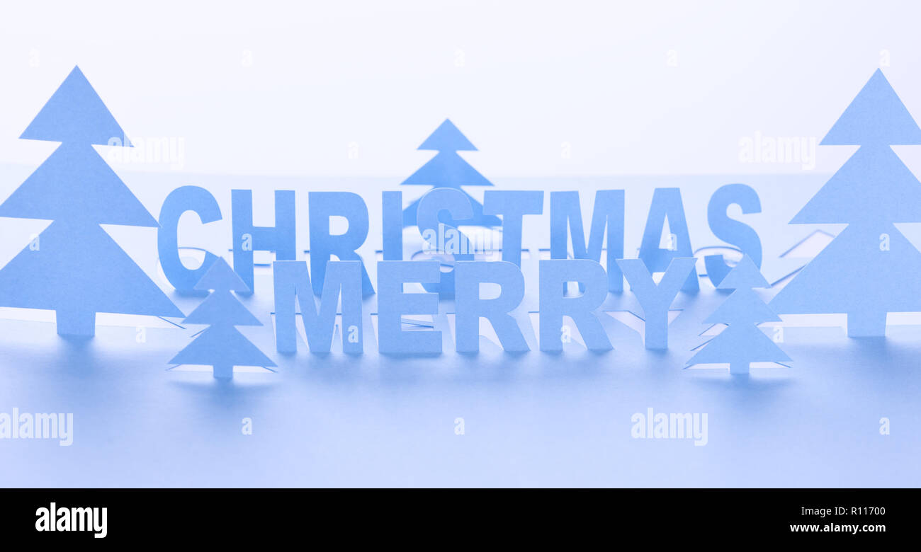 Joyeux Noël en scène de papier. Close up. Banque D'Images