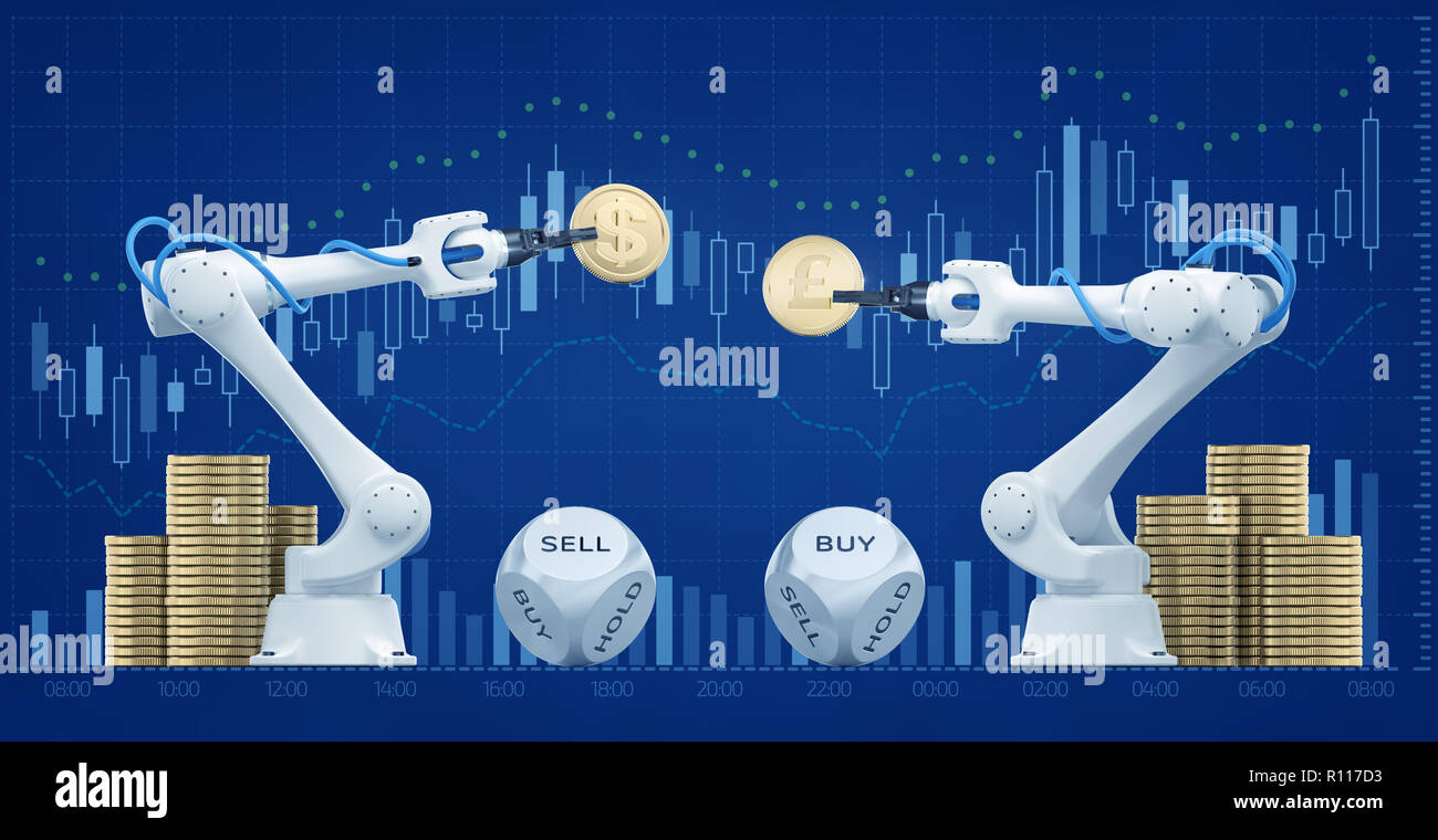 Robots de trading sur le marché Forex Banque D'Images