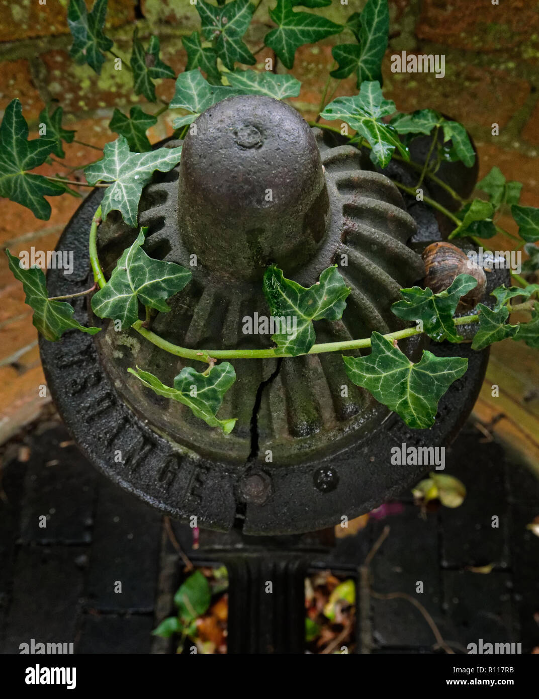 Ancien château d'eau en fonte, Fyfield, Oxfordshire, UK Banque D'Images