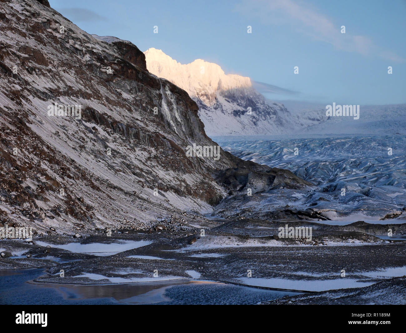 Champ de glace, des Glaciers, l'Islande Banque D'Images