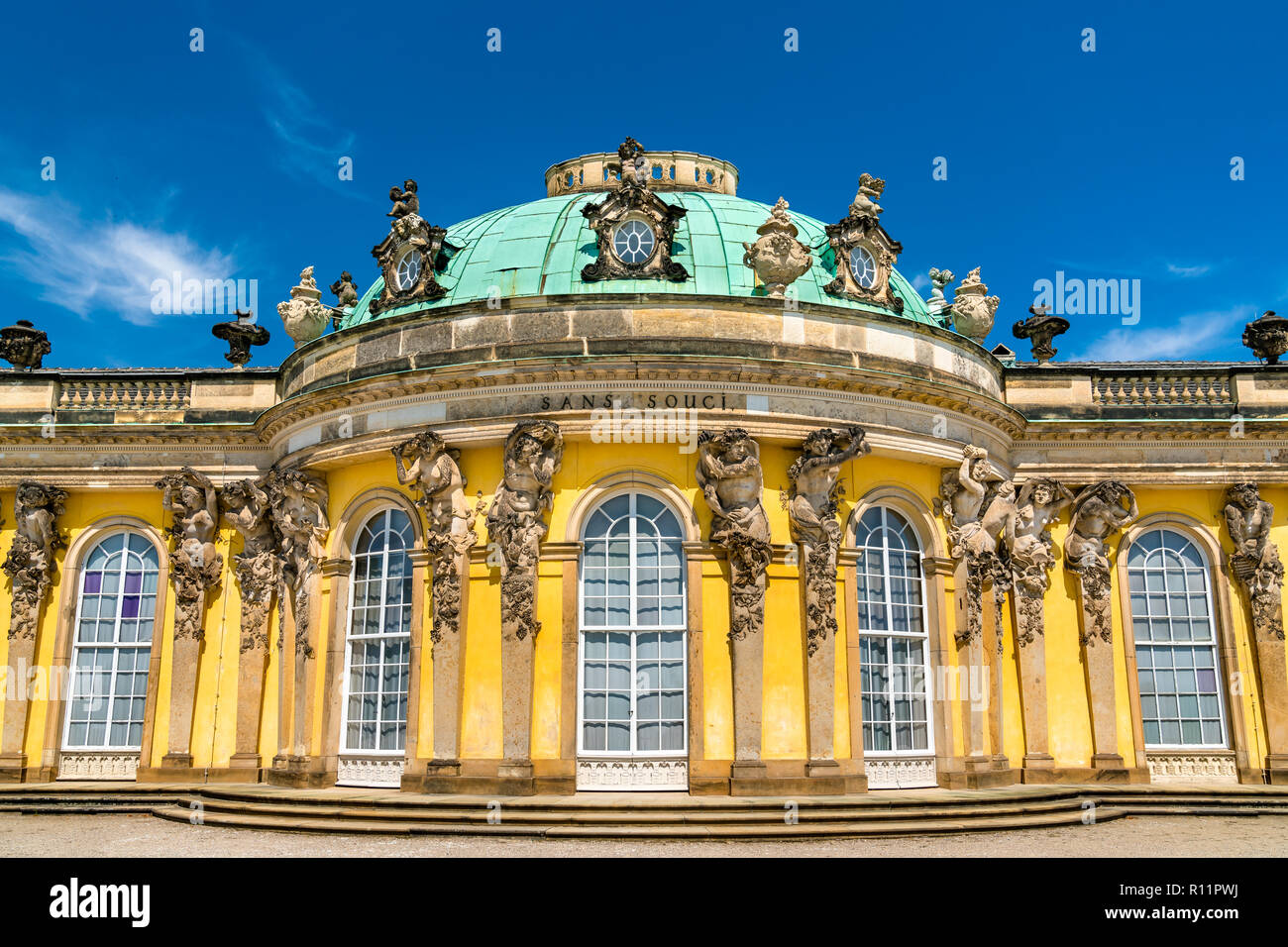 Sanssouci, le palais d'été de Frédéric le Grand, roi de Prusse, à Potsdam, Allemagne Banque D'Images