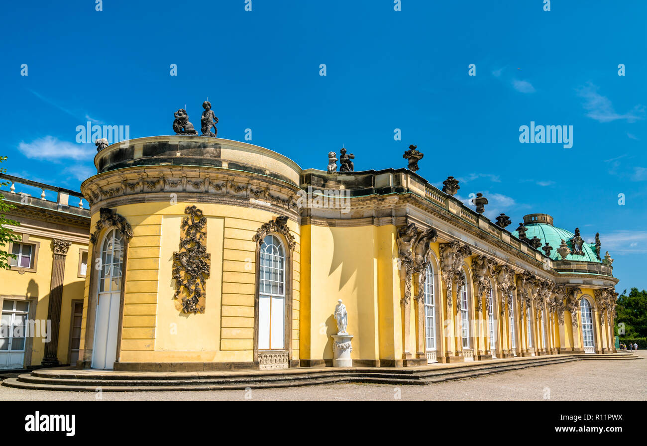 Sanssouci, le palais d'été de Frédéric le Grand, roi de Prusse, à Potsdam, Allemagne Banque D'Images
