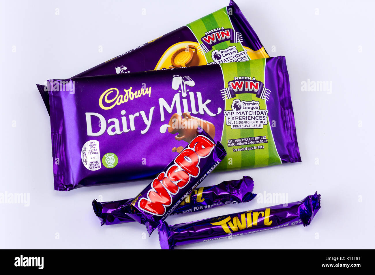 Les barres de chocolat Cadbury, Royaume-Uni Banque D'Images