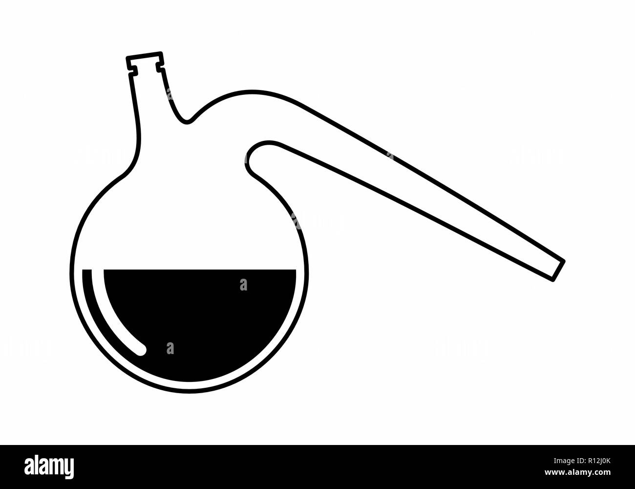 Illustration noir et blanc d'un flacon de laboratoire Illustration de Vecteur