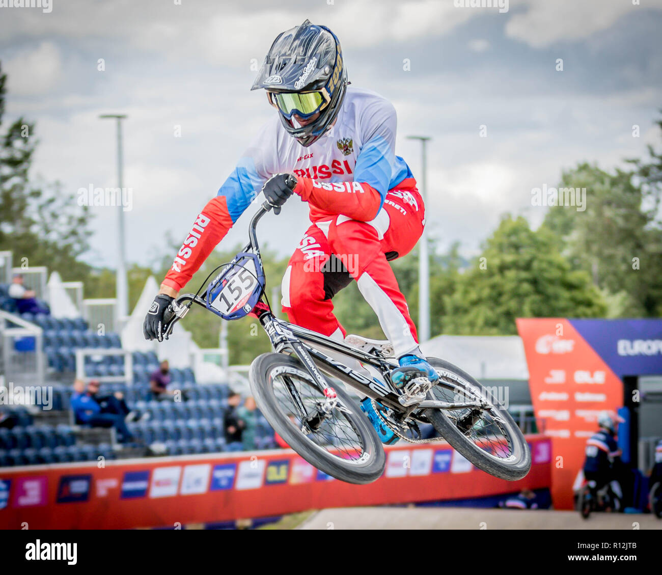 Evgeny Kleshchenko (Russie). Glasgow 2018 European Championships - BMX Banque D'Images