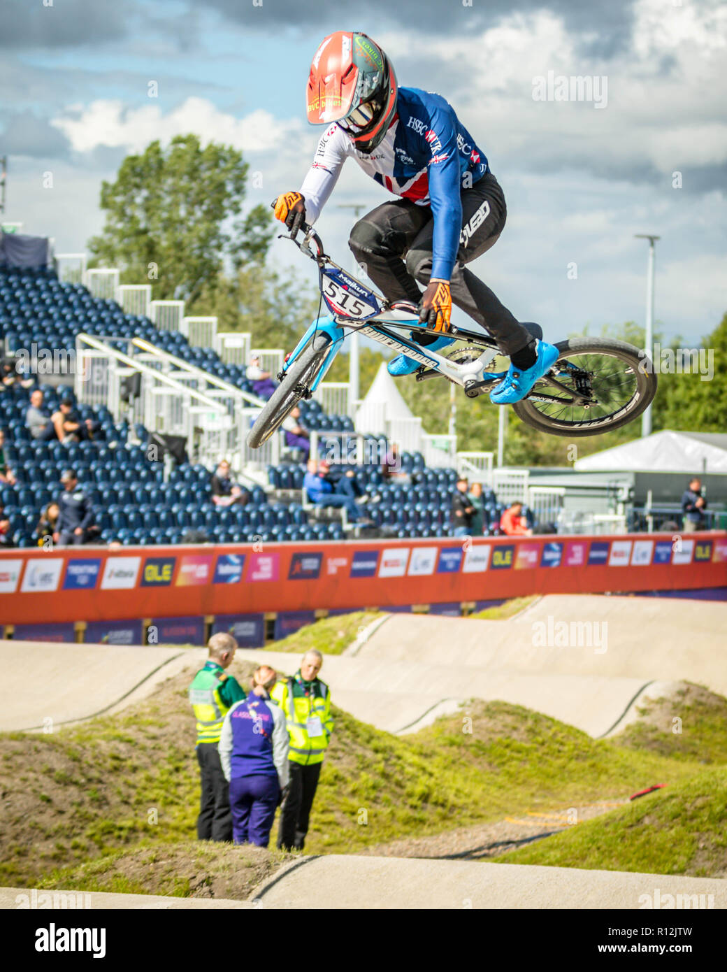 L'équipe de Paddy Sharrock (GB) Glasgow 2018 European Championships - BMX Banque D'Images