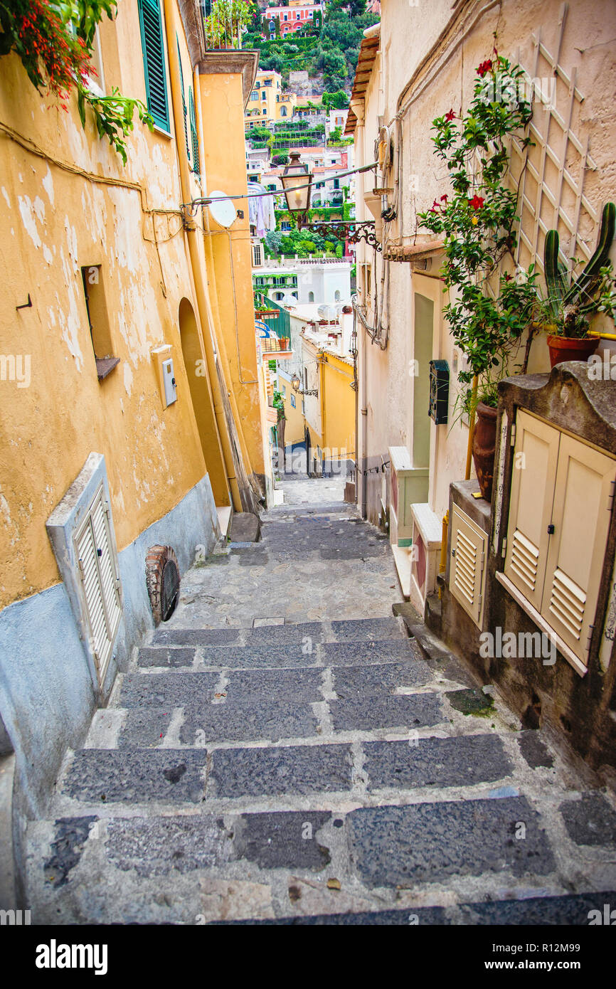 Rue d'Amalfi, Province de Salerne, Italie Banque D'Images