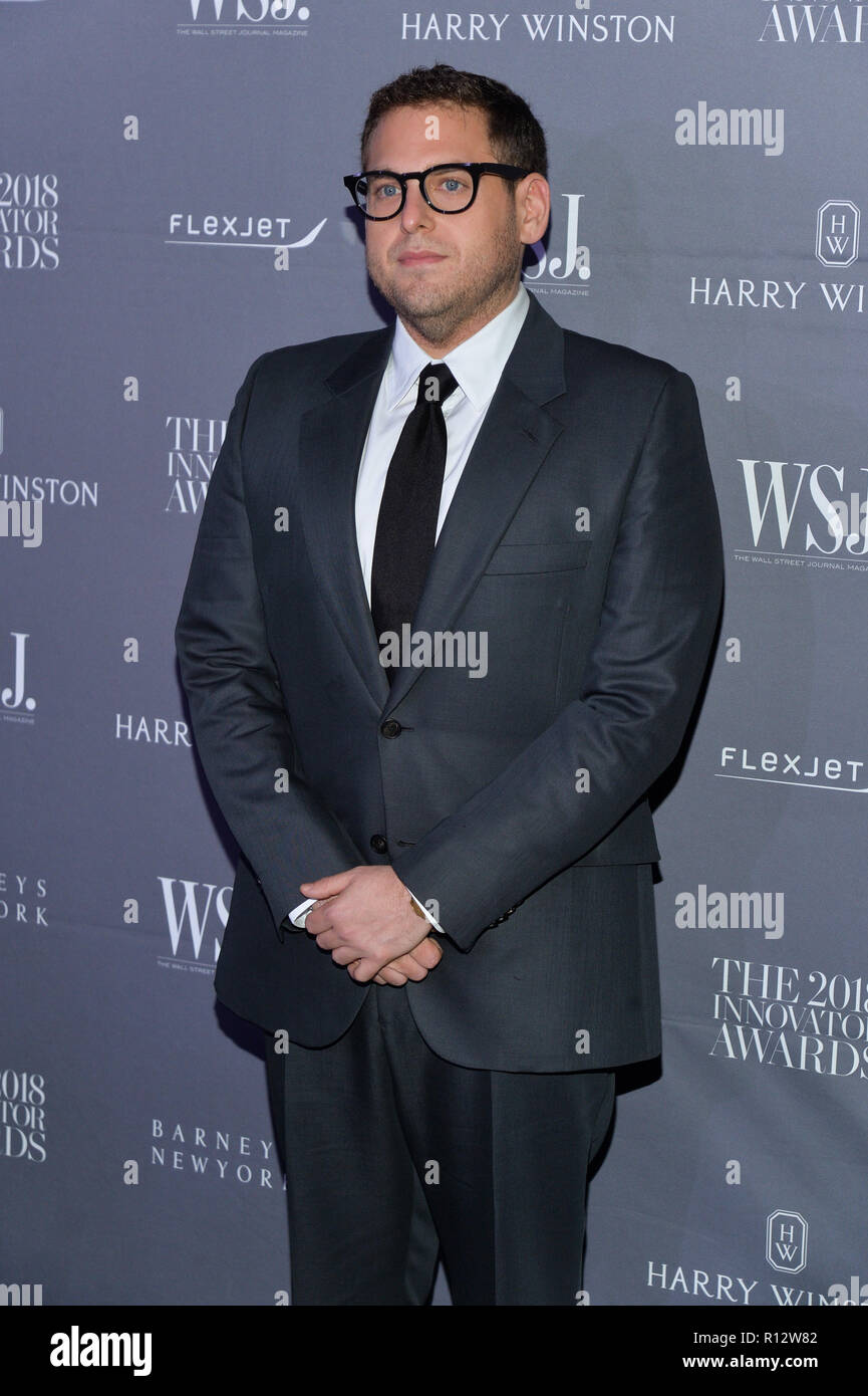 New York, USA. 7 novembre, 2018. Jonah Hill assiste à l 2018 Prix des innovateurs Magazine WSJ au Musée d'Art moderne le 7 novembre 2018 à New York. Crédit : Erik Pendzich/Alamy Live News Banque D'Images