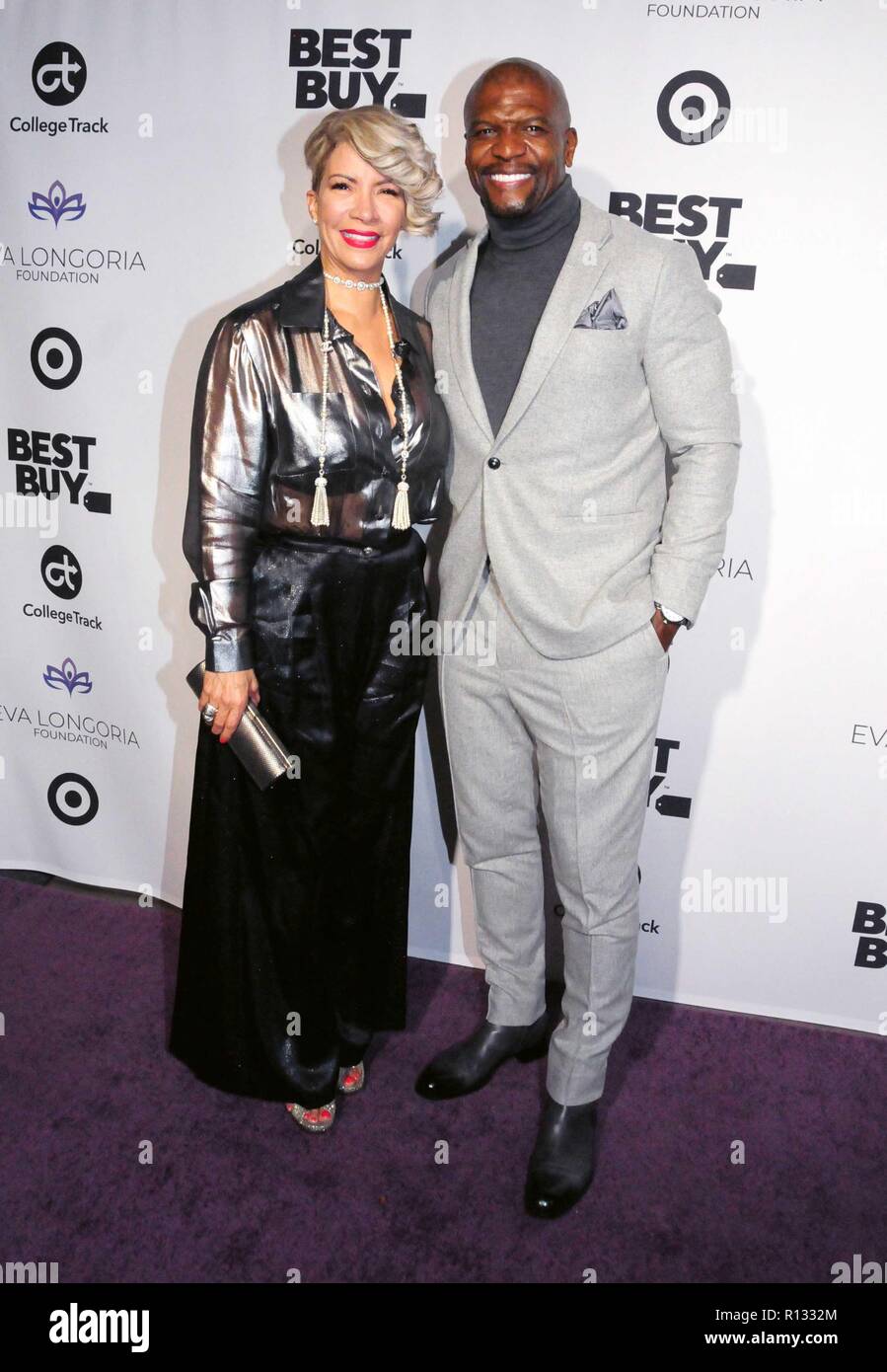 Los Angeles, Californie, USA. 8 novembre, 2018. Terry Crews et acteur femme Rebecca King-Crews assister au dîner annuel de la Fondation Eva Longoria le 8 novembre, 2018 à quatre saisons dans Beverly Hills Beverly Hills, Californie. Photo de Barry King/Alamy Live News Banque D'Images