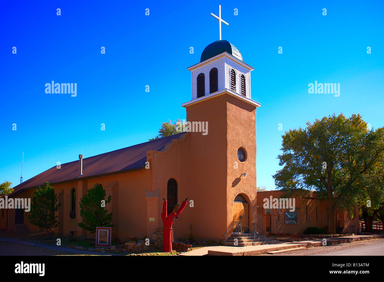 L'église Saint Joseph de Los Cerrillos, NM Banque D'Images