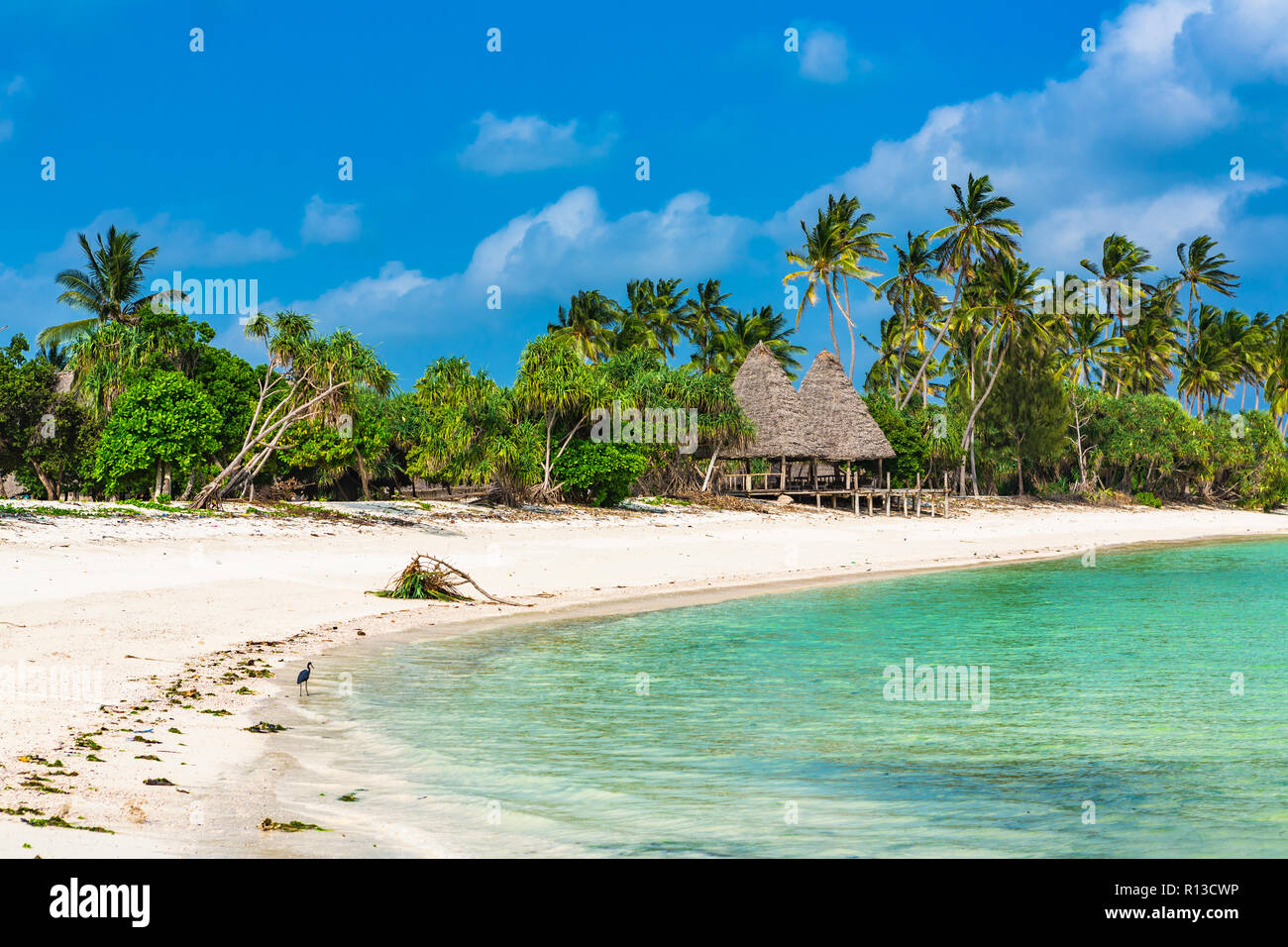 Vue sur la plage. Zanzibar, Tanzanie. Banque D'Images