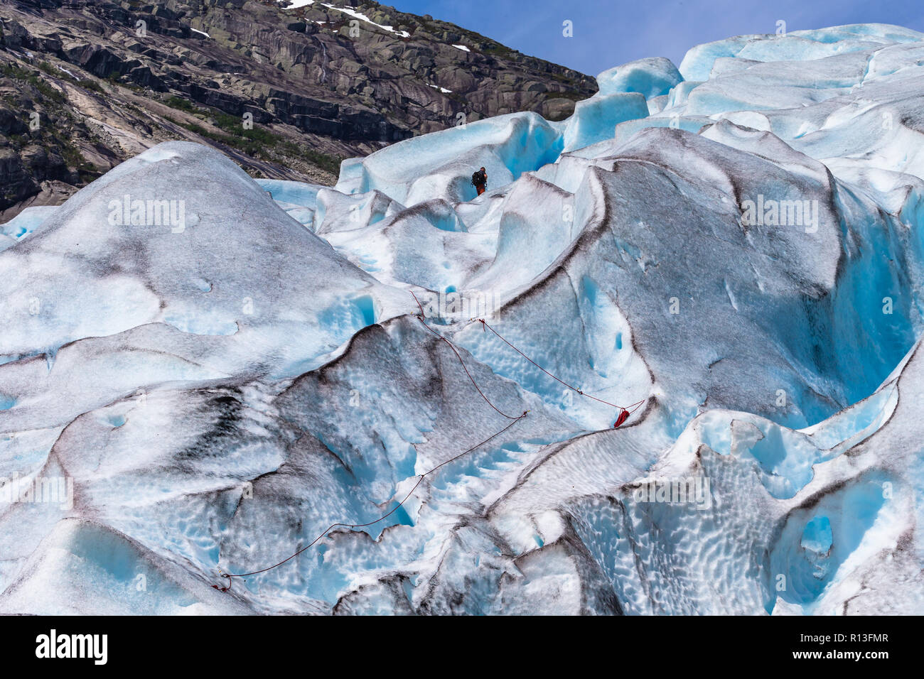 Nigardsbreen. Un bras du glacier du grand glacier Jostedalsbreen. La Norvège, de Jostedal. Banque D'Images