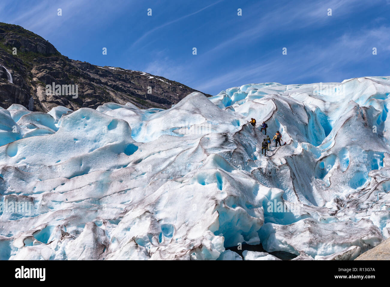 Nigardsbreen. Un bras du glacier du grand glacier Jostedalsbreen. La Norvège, de Jostedal. Banque D'Images