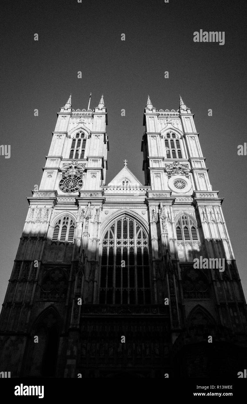 Twin Tower, au coucher du soleil, l'abbaye de Westminster, Westminster, London, England, UK, FR. Banque D'Images