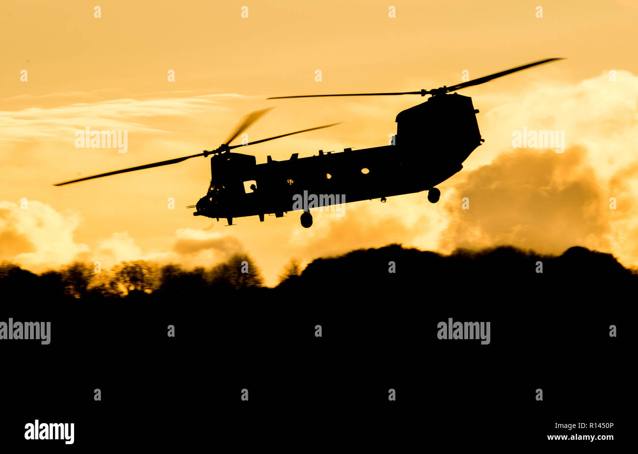 D'hélicoptères militaires de transport Chinook Banque D'Images
